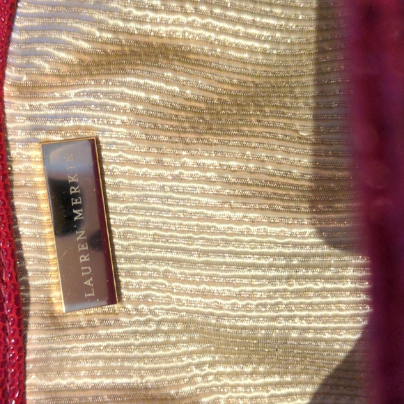Lauren Merkin red leather clutch - Picture 3 of 4